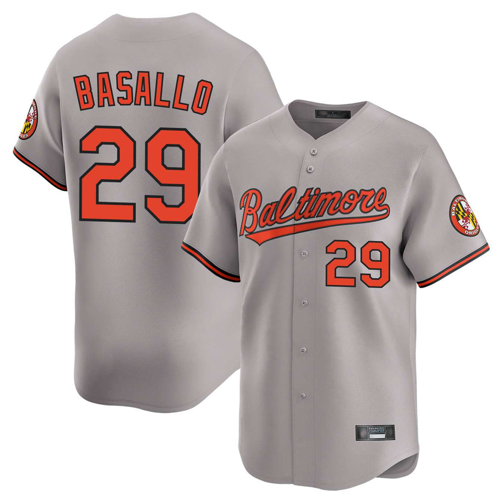 Baltimore Orioles #29 Samuel Basallo Player Gray CONTON Limited Home Game Stitched Jerseys