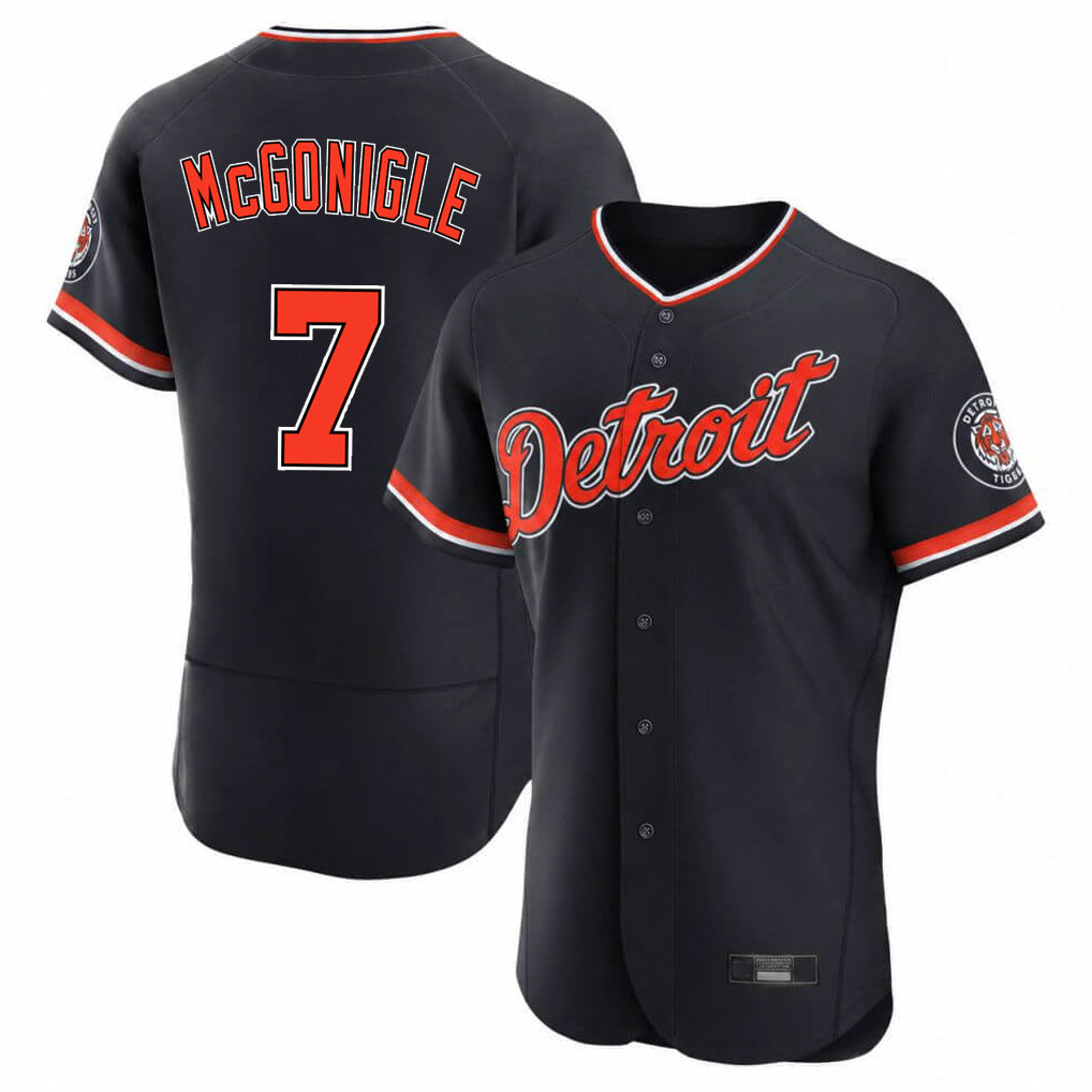 Detroit Tigers #7 Kevin McGonigle Player Navy CONTON Limited Elite Home Game Stitched Jerseys