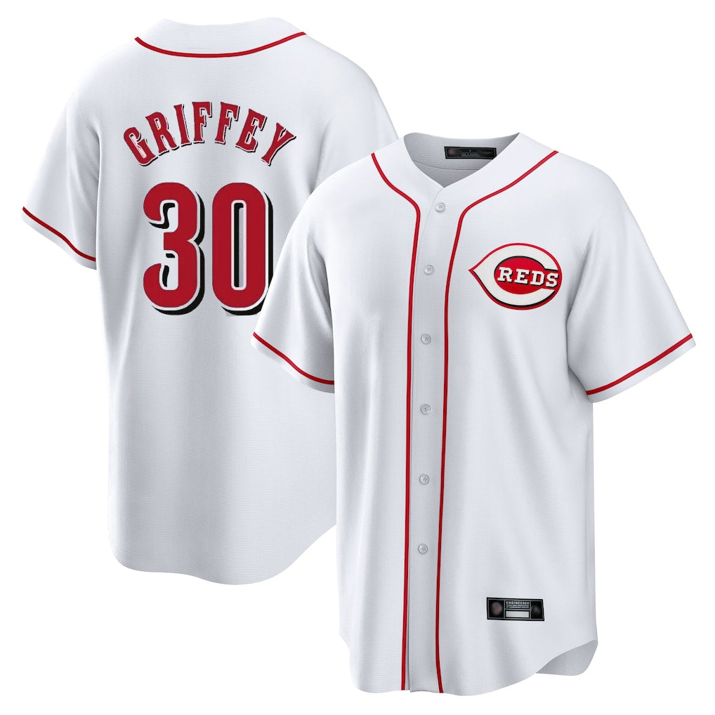 Cincinnati Reds #30 Ken Griffey Player White CONTON Game Home Stitched Jerseys