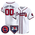 Custom Atlanta Braves White CONTON 2024 Spring Training Patch Limited Stitched Jersey