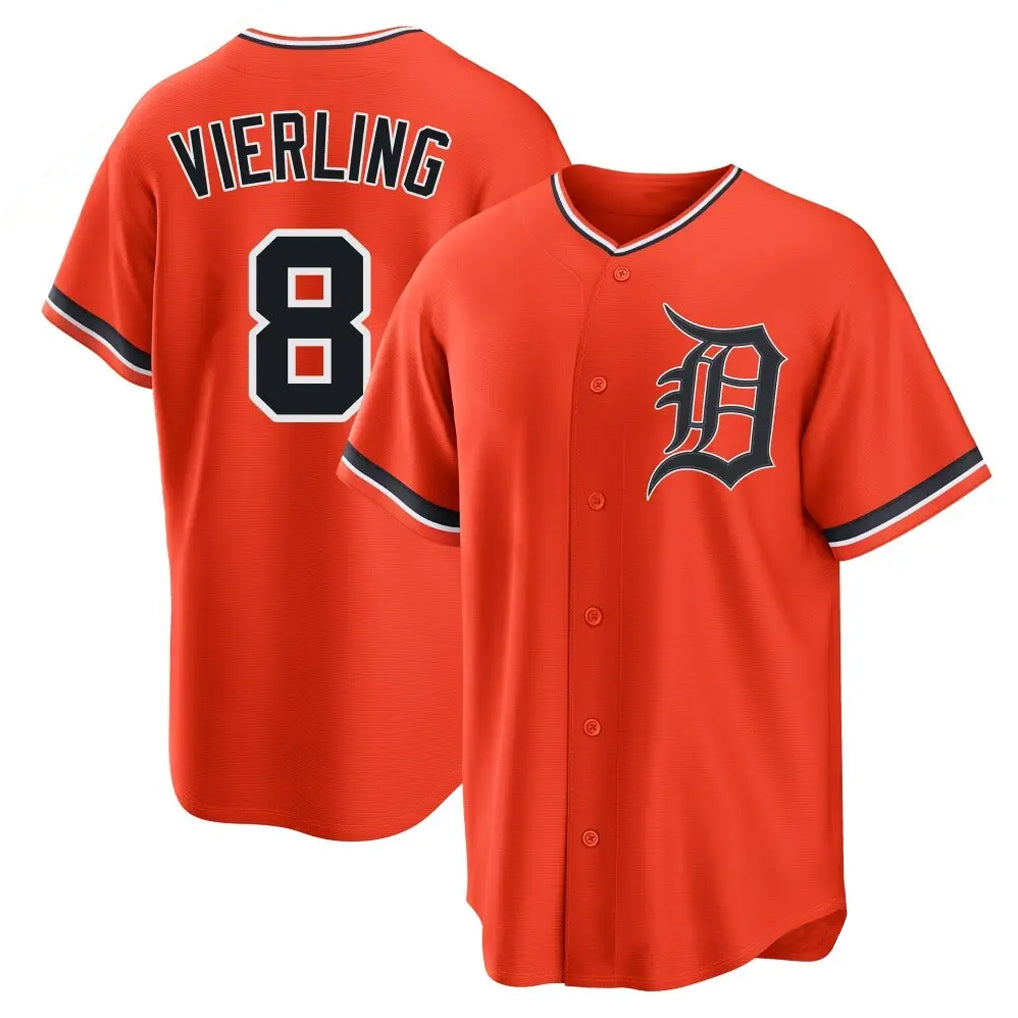Detroit Tigers #8 Matt Vierling Player Orange CONTON Home Game Stitched Jerseys