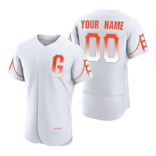 Custom San Francisco Giants White CONTON 2021 City Connect Flex Base Jersey