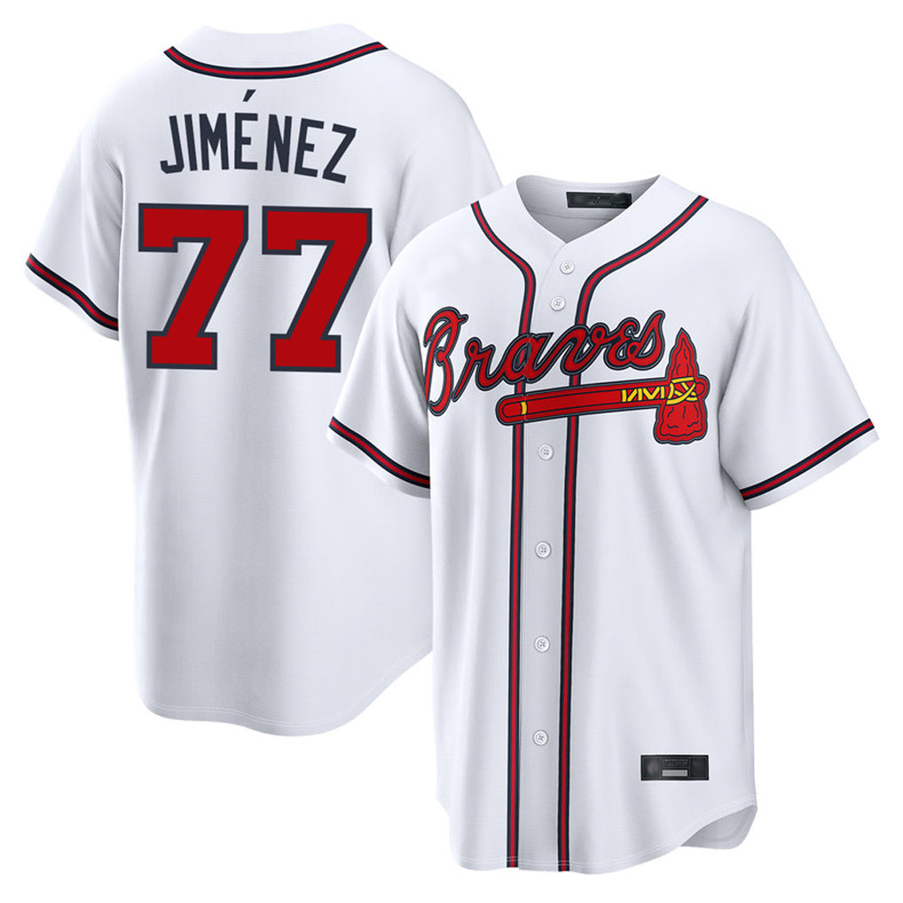 Atlanta Braves #77 Joe Jimenez Player White CONTON Home Game Stitched Jerseys