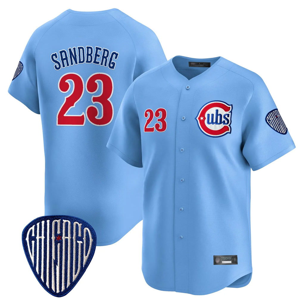 Chicago Cubs #23 Ryne Sandberg Player Blue CONTON Vapor Premier Limited Home Stitched Jerseys