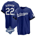Los Angeles Dodgers #22 Clayton Kershaw Player Royal CONTON World Series Meet City Connect Home Game Stitched Jerseys