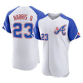 Atlanta Braves #23 Michael Harris II Player White CONTON City Connect Limited Elite Home Game Stitched Jerseys