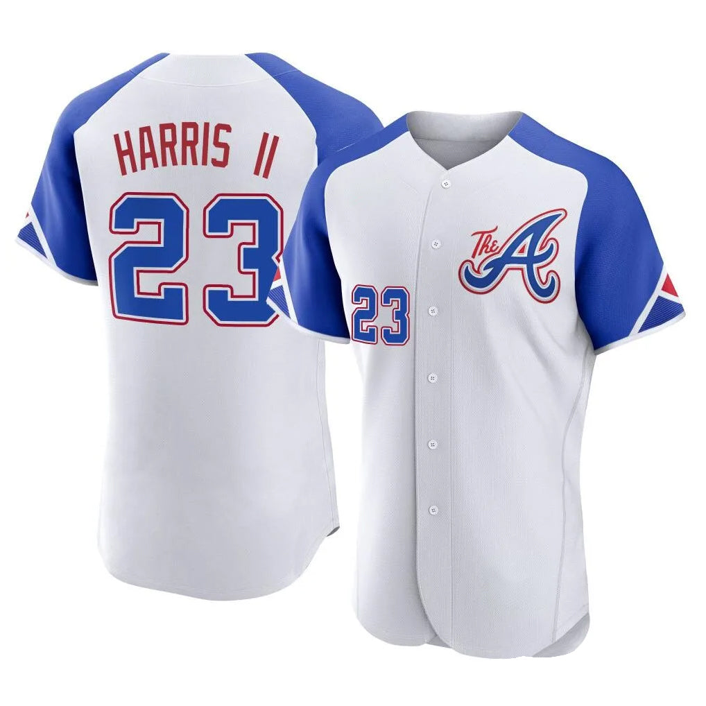 Atlanta Braves #23 Michael Harris II Player White CONTON City Connect Limited Elite Home Game Stitched Jerseys