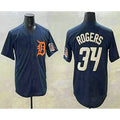 Detroit Tigers #34 Jake Rogers Navy CONTON Alternate With Patch Cool Base Stitched Jersey