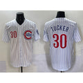 Chicago Cubs #30 Kyle Tucker White CONTON Pinstripe 2nd Alternate Limited Stitched Jersey