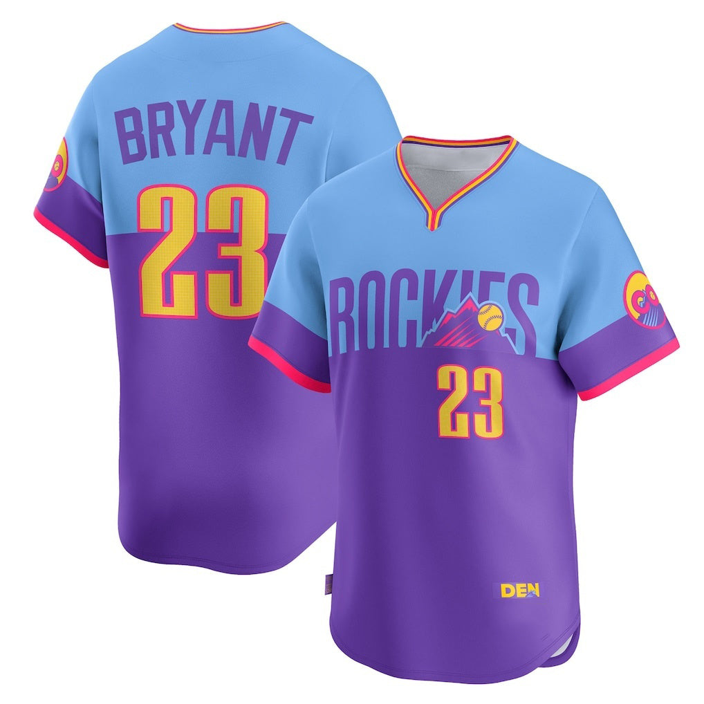 Colorado Rockies #23 Kris Bryant Purple-Light Blue CONTON 2025 City Connect Limited Player Jersey