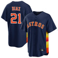 Houston Astros #21 Yainer Diaz Player Navy CONTON Home Game Stitched Jerseys