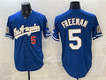 Los Angeles Dodgers #5 Freddie Freeman Royal CONTON 2026 Gold Collection 9x & B2B Champs Patch Stitched Jersey