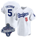 Los Angeles Dodgers #5 Freddie Freeman White CONTON 2025 Champions Stitched Jersey