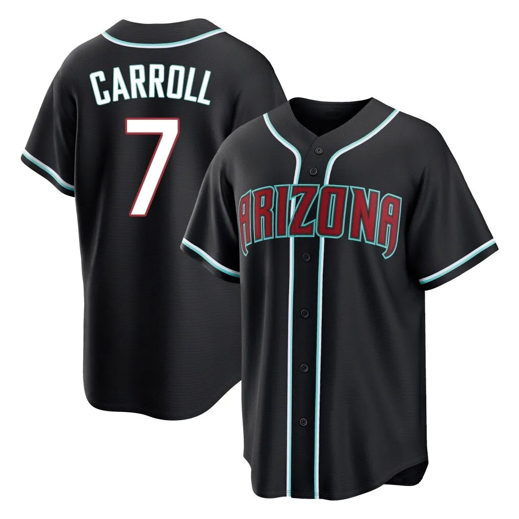 Arizona Diamondbacks #7 Corbin Carroll Player Black CONTON Fashion Out Home Game Stitched Jerseys