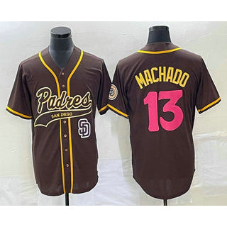 San Diego Padres #13 Manny Machado Brown CONTON NEW 2023 City Connect Cool Base Stitched Jersey