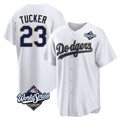 Los Angeles Dodgers #23 Kyle Tucker Player Gold White CONTON World Series 2026 Collection Stadium Game Stitched Jerseys