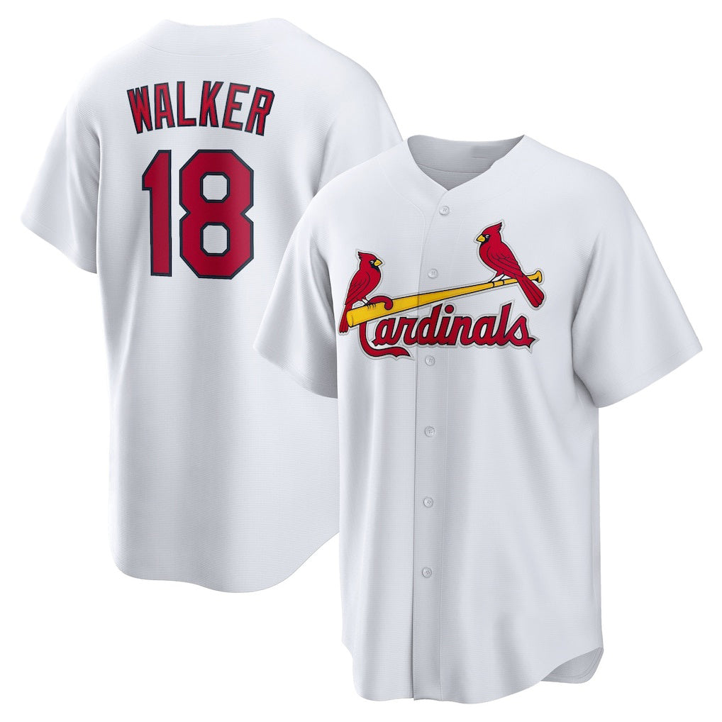 St. Louis Cardinals #18 Jordan Walker White CONTON Home Official Replica Player Jersey