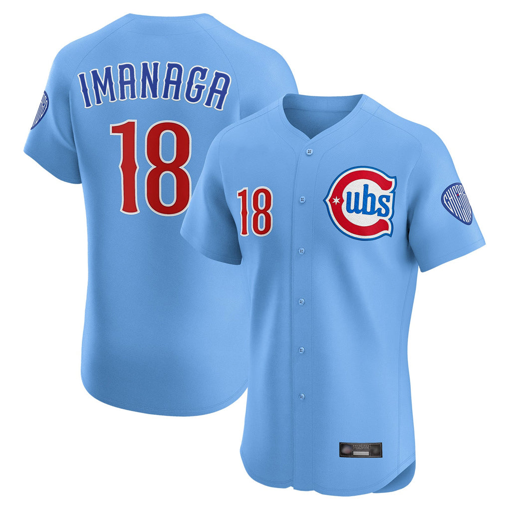 Chicago Cubs #18 Shota Imanaga Player Light Blue CONTON Limited Elite Home Stitched Jerseys