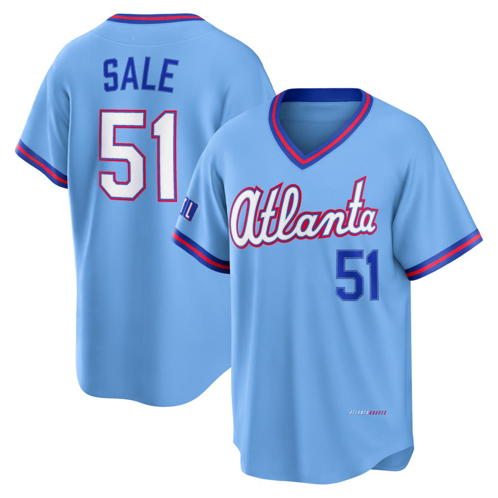 Atlanta Braves #51 Chris Sale Powder Blue CONTON 2026 City Connect Stadium Jersey