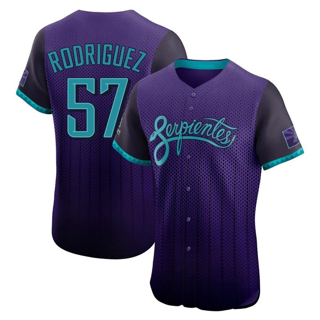 Arizona Diamondbacks #57 Eduardo Rodriguez Player Purple CONTON City Connect Limited Elite Home Game Stitched Jerseys