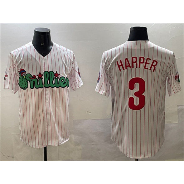 Philadelphia Phillies #3 Bryce Harper White CONTON Phanatic Cool Base Stitched Jersey