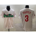 Philadelphia Phillies #3 Bryce Harper White CONTON Phanatic Cool Base Stitched Jersey