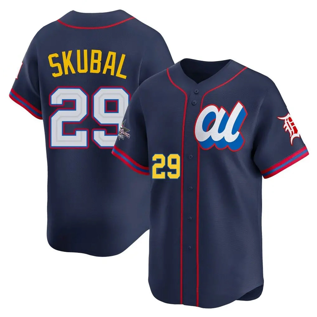 Detroit Tigers #29 Tarik Skubal Player Navy CONTON Limited American League All-Star Edition Stitched Jerseys
