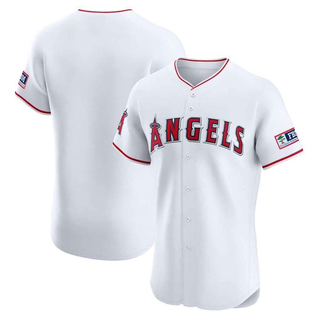 Los Angeles Angels White CONTON Home Elite Patch Jersey