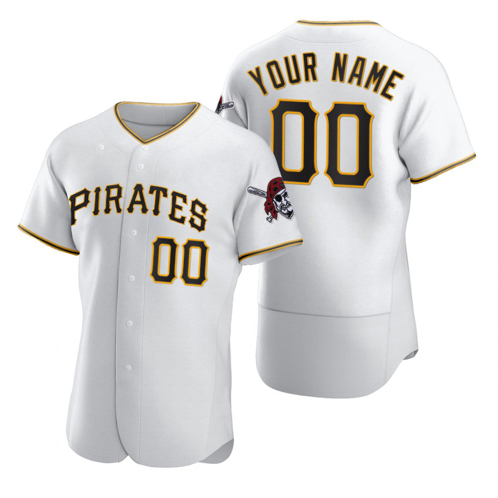 Custom Pittsburgh Pirates White CONTON 2020 Stitched Flex Base Jersey