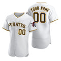 Custom Pittsburgh Pirates White CONTON 2020 Stitched Flex Base Jersey