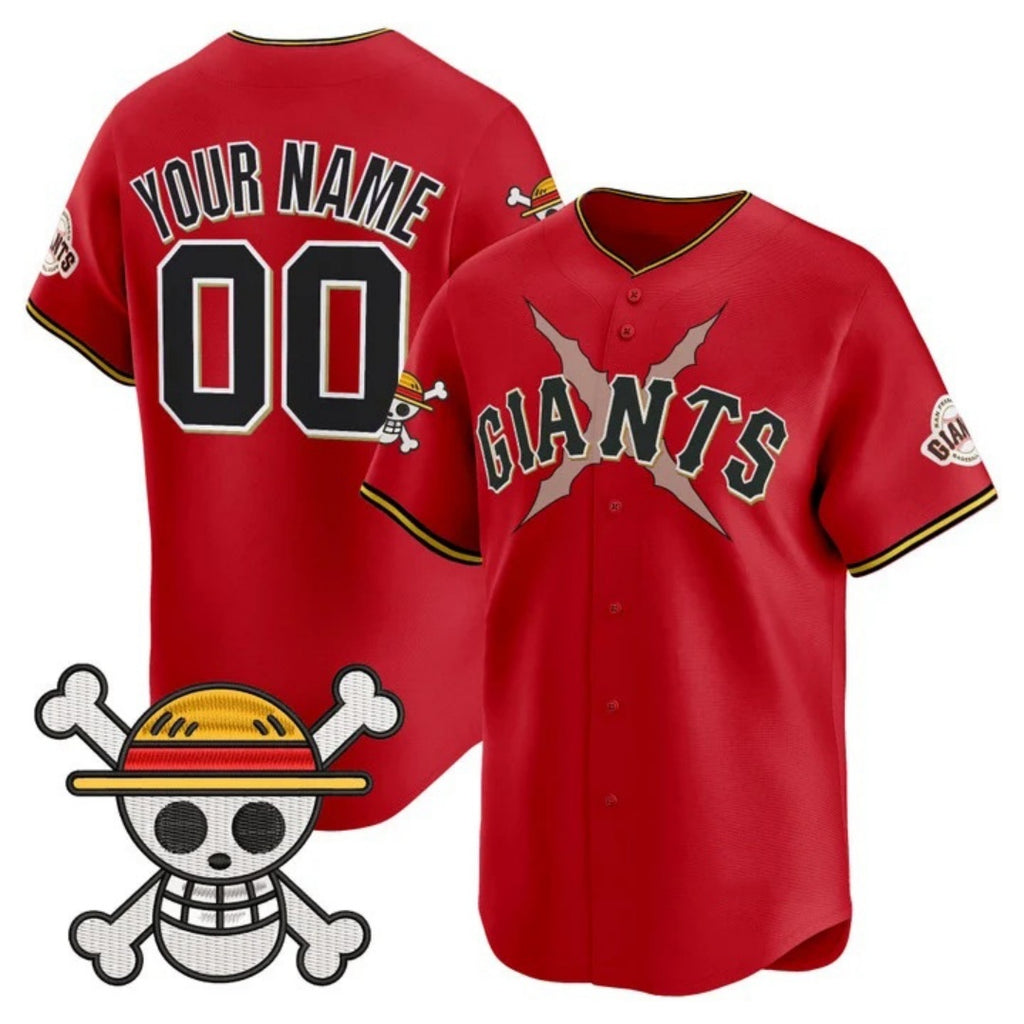 Custom San Francisco Giants x One Piece Red CONTON Vapor Premier Limited Jersey - Stitched
