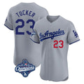 Los Angeles Dodgers #23 Kyle Tucker Player Gray CONTON World Series Meet Limited Elite Home Stitched Jerseys